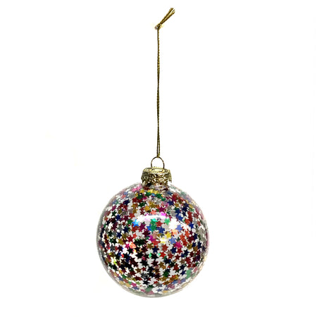 Ornament, Clean Ball, Rainbow Confetti