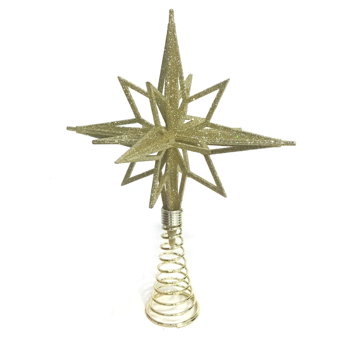 Tree Topper, Acrylic, Gold Glitter Moravian