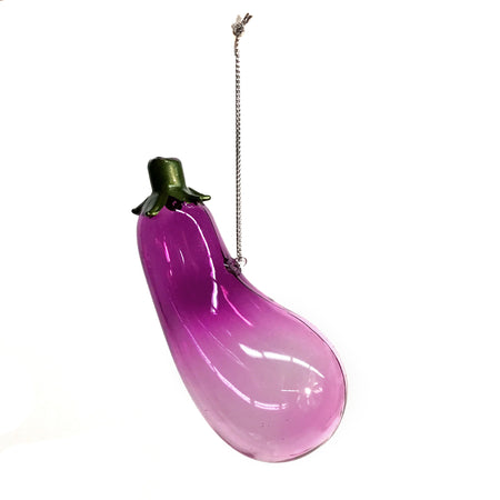 Ornament, Glass Translucent Eggplant