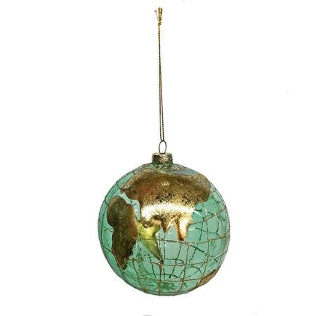 Ornament, Glass Translucent Green Globe