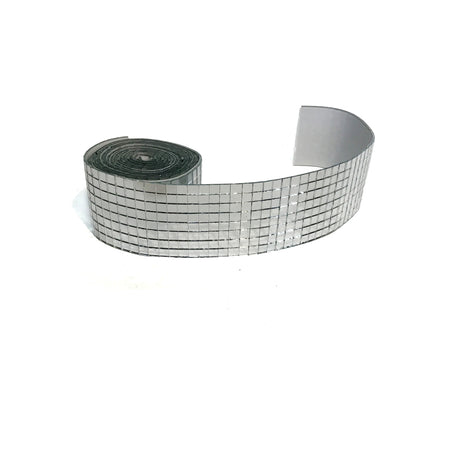 Ribbon, 72in, Self Stick, Metallic Squares, Silver