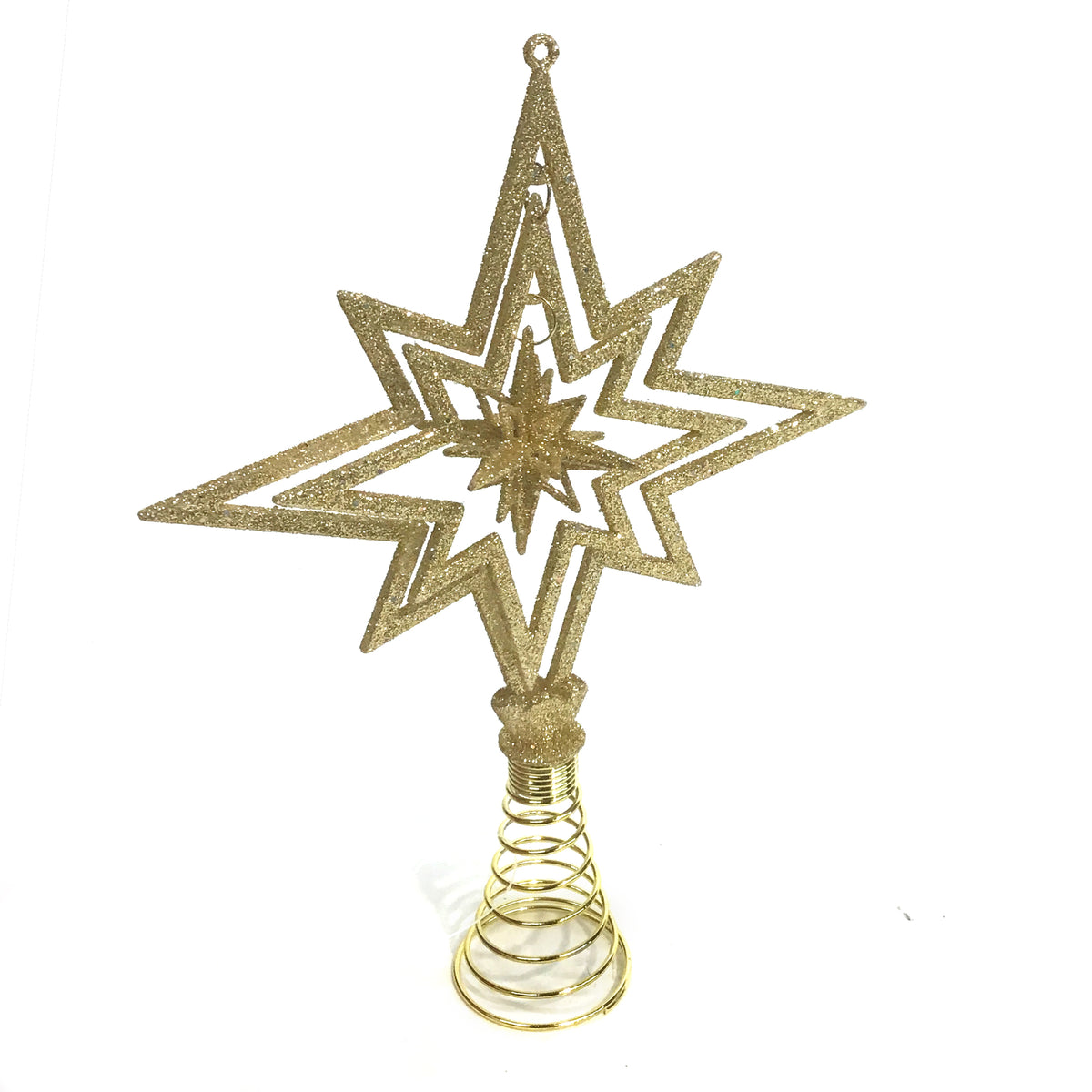 Tree Topper, Acrylic, Gold Glitter Star
