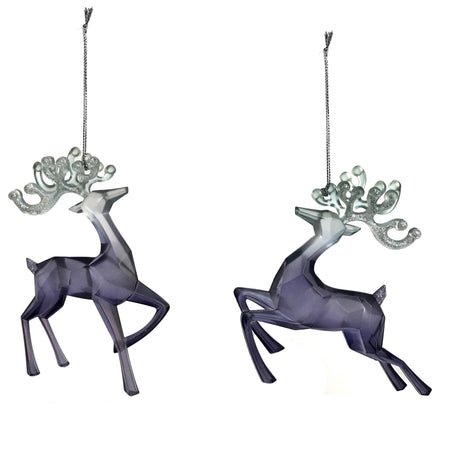 Ornament, Acrylic, Translucent Blue Reindeer, AST