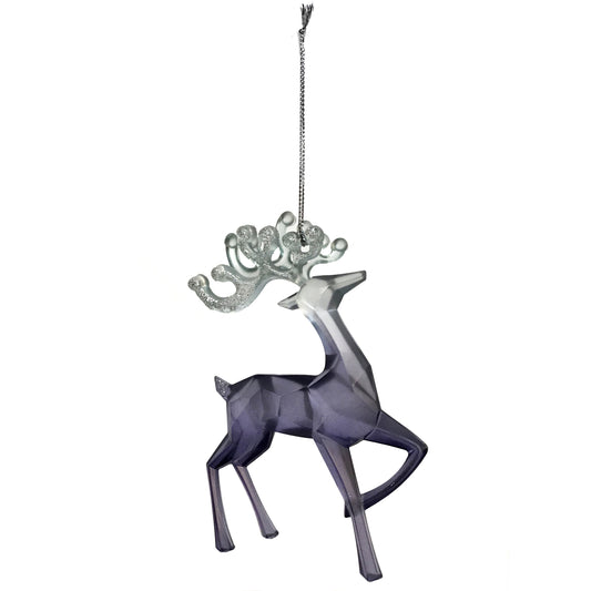 Ornament, Acrylic, Translucent Blue Reindeer, AST