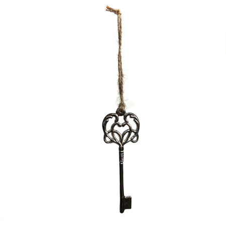 Ornament, Metal, Silver Key