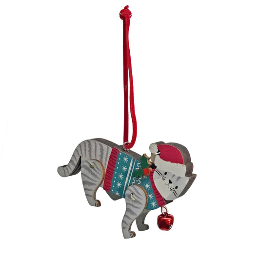 Ornament, Wood, Xmas Cats, 3 Assorted