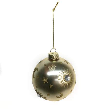 Ornament, Glass Ball, Gold Celestial