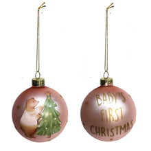 Load image into Gallery viewer, Ornament, Glass Ball, Babys First Bear, 2 Assorted

