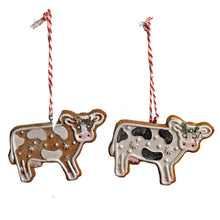 Load image into Gallery viewer, Ornament, Cow Gingerbread, 2 Assorted
