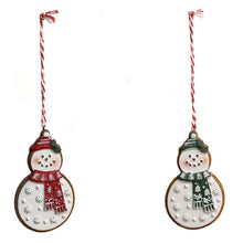 Load image into Gallery viewer, Ornament, Snowmen Gingerbread, 2 Assorted
