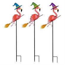 Load image into Gallery viewer, Decor Stake, Flamingo Witches, 3 Assorted
