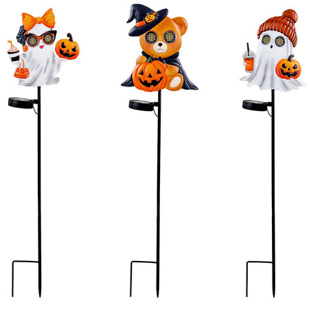 Garden Stake, Solar, Halloween, 3 Assorted