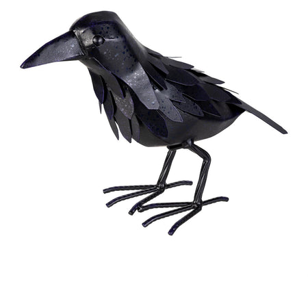 Decor, 8"H, Metal Crow Statue