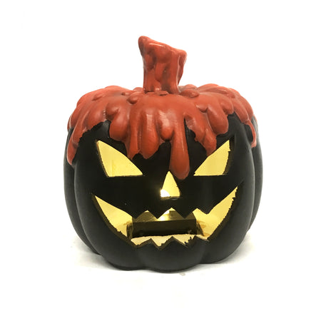 LED ,Black/Orange Melting Jack-O-Lantern Statue