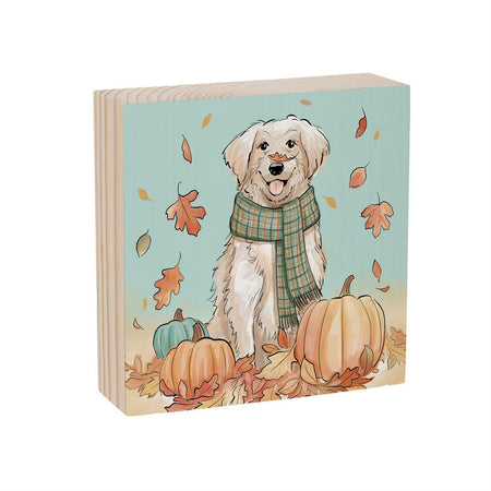 Decor Wood Block, Fall Dog