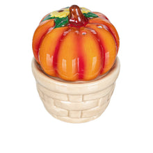 Load image into Gallery viewer, Ceramic Pumpkin/Basket Salt &amp; Pepper Shakers
