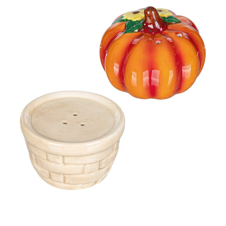 Ceramic Pumpkin/Basket Salt & Pepper Shakers