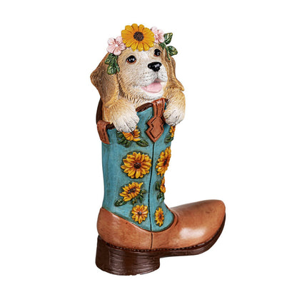 Decor, Fall Dogs In Boots, Assorted