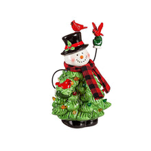 Load image into Gallery viewer, Decor, Ceramic, LED Snowman, Small
