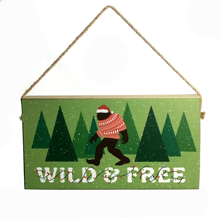 Decor Sign, Wood, Xmas Bigfoot