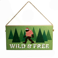 Decor Sign, Wood, Xmas Bigfoot