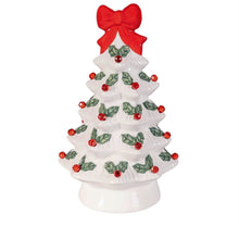 Load image into Gallery viewer, LED Mini Ceramic Christmas Tree W/ Holly
