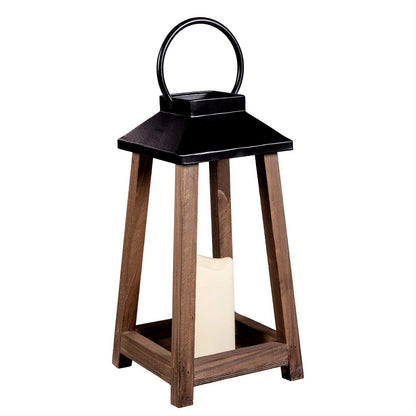 Decor, Wood Lantern W/ LED Candle, 2 Assorted