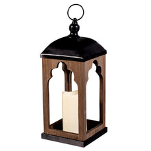 Load image into Gallery viewer, Decor, Wood Lantern W/ LED Candle, 2 Assorted
