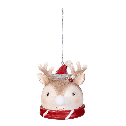 Ornament, Resin, Lit Nose, 2 Assorted