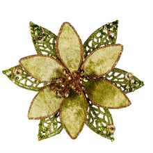 Load image into Gallery viewer, Ornament Tree Clip, Fabric Flower, 2 Assorted
