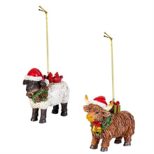 Load image into Gallery viewer, Ornament, Resin, Highland Cow &amp; Sheep
