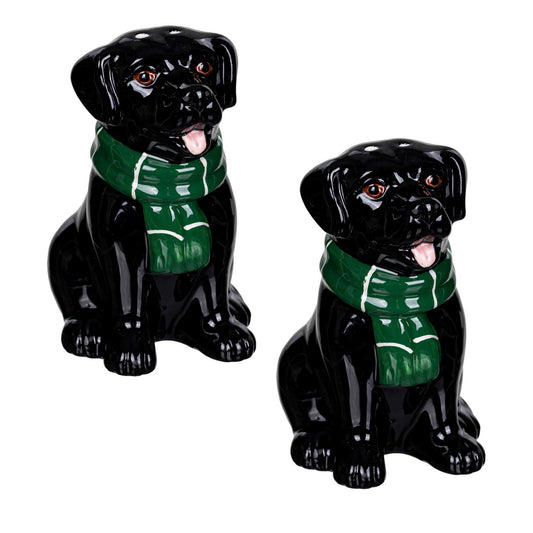 Salt & Pepper Shakers, Ceramic Black Labrador