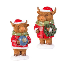 Load image into Gallery viewer, Decor, Xmas Highland Cows, 2 Assorted

