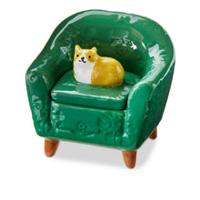 Load image into Gallery viewer, Trinket Box, Ceramic, Lidded, Orange Cat Chair
