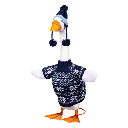 Decor, Porch Goose Outfit, Blue Sweater