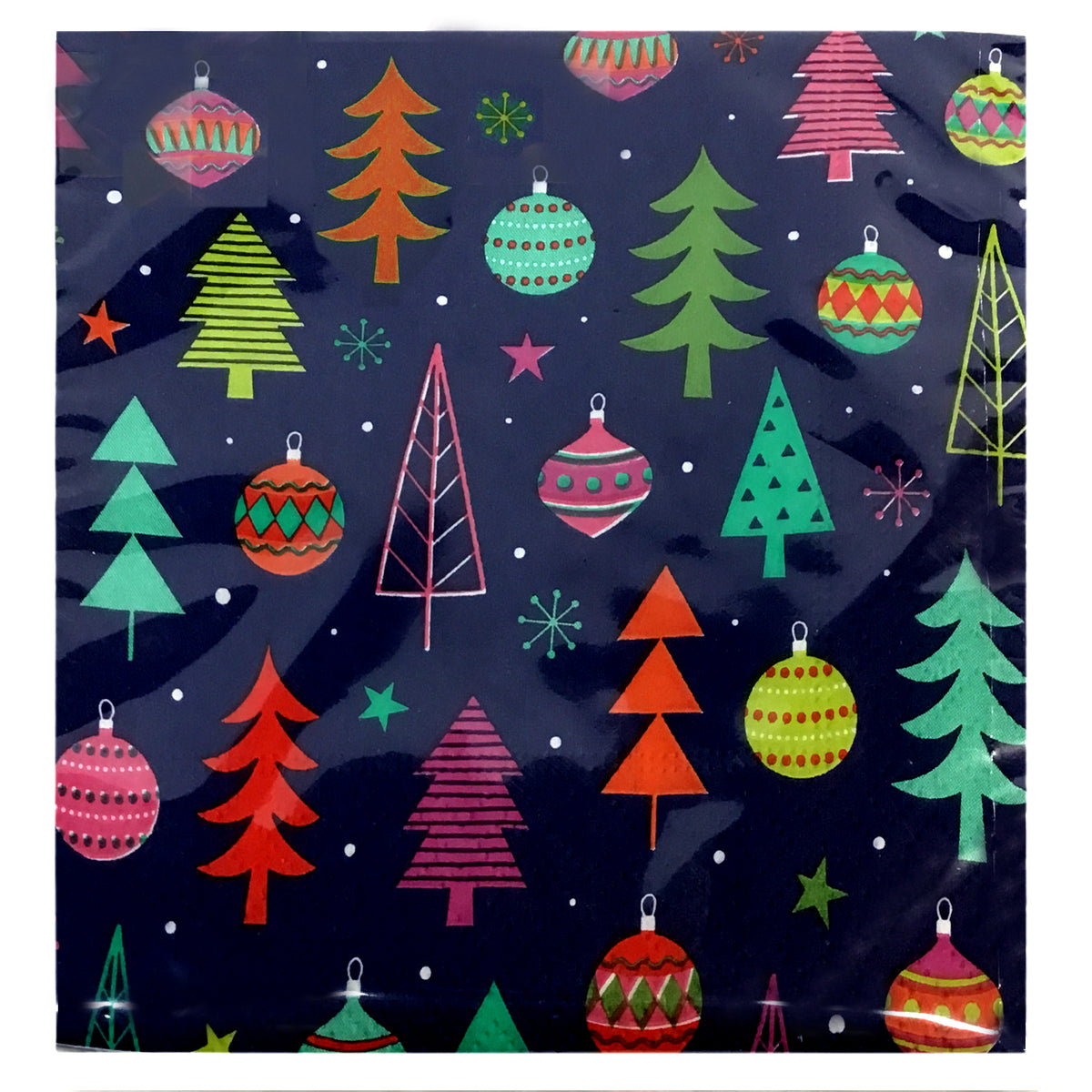 Paper Cocktail Napkin, Colorful Christmas