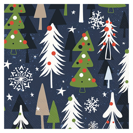 Paper Cocktail Napkin, Christmas Forest