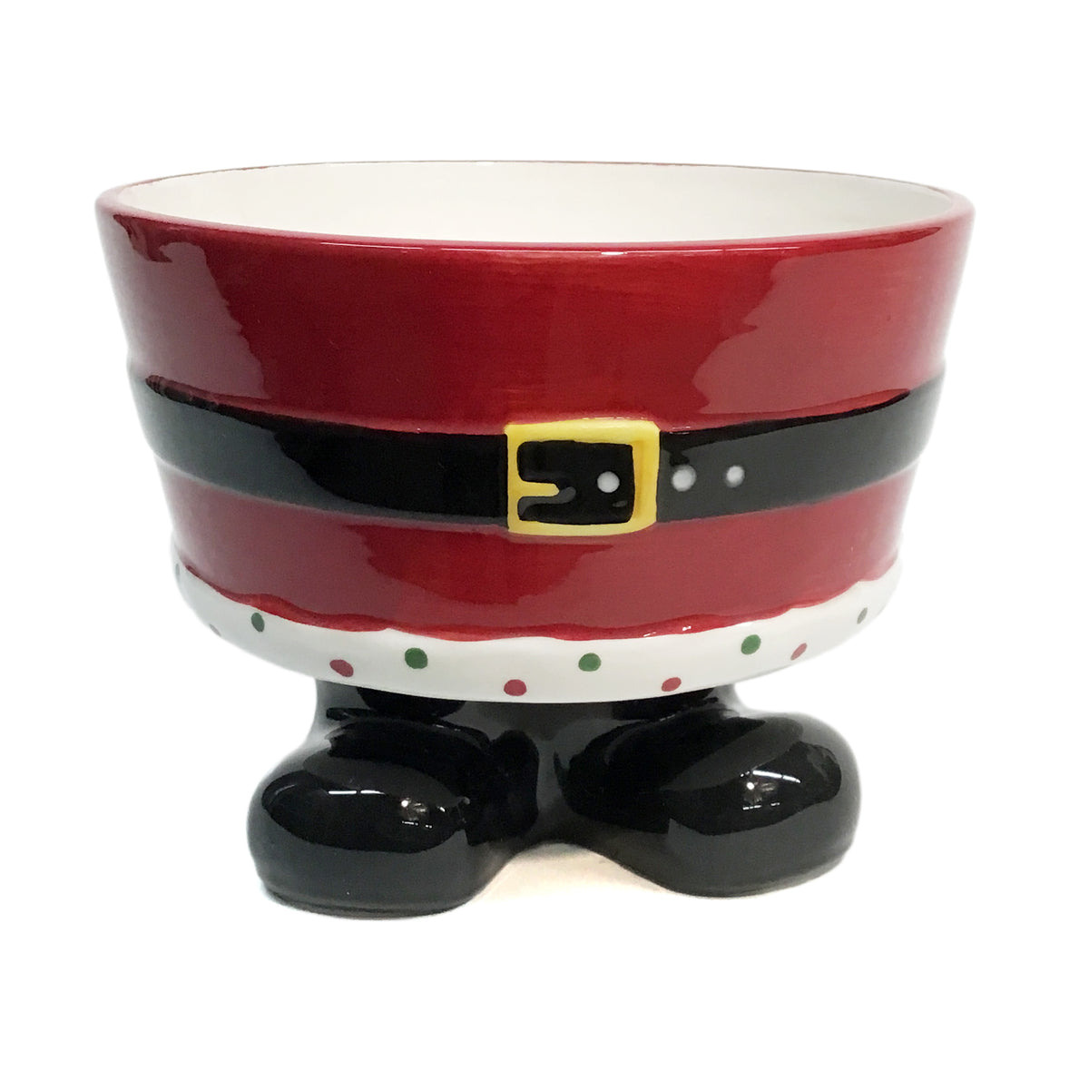 Bowl; Santa w/ Belt & Large, Footed