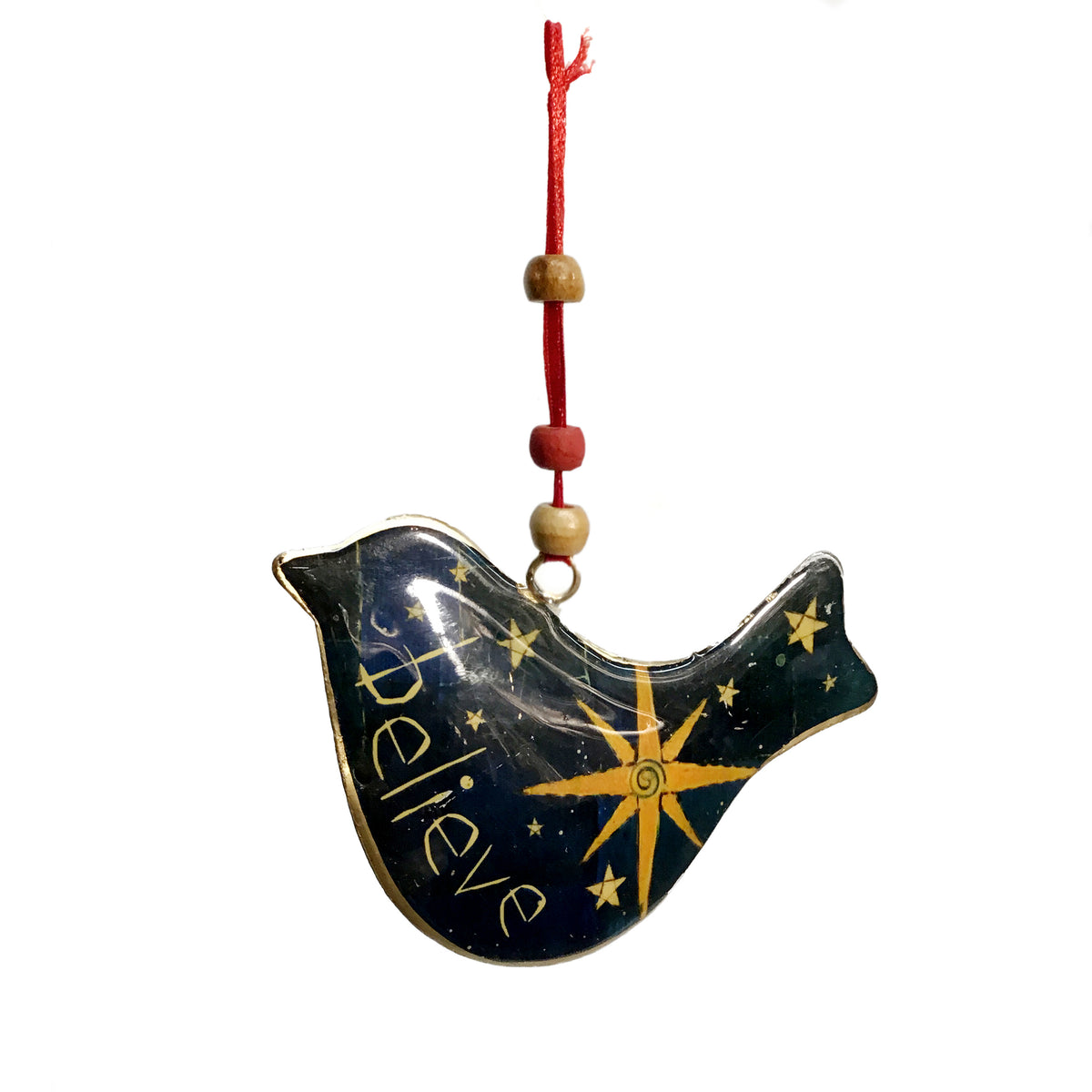 Ornament, Metal Bird, Believe