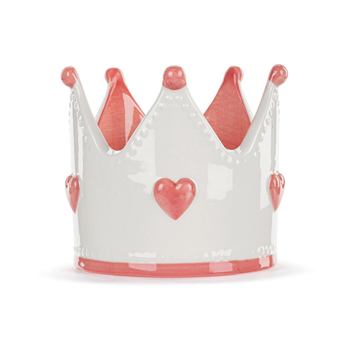 Coin Bank, Ceramic, Pink Crown