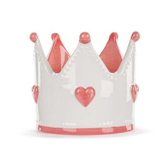 Coin Bank, Ceramic, Pink Crown