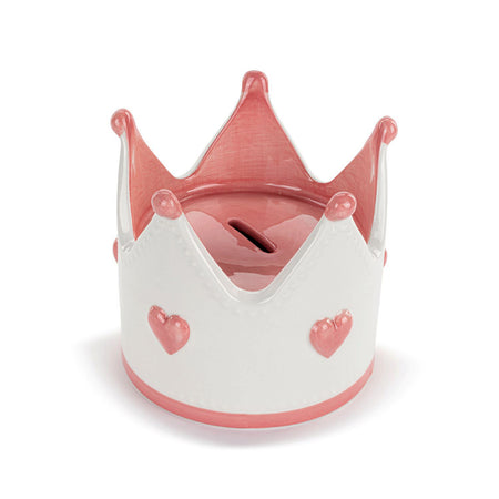 Coin Bank, Ceramic, Pink Crown