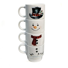 Load image into Gallery viewer, Ceramic Mug, Stacked W/Wire Rack, Snowman
