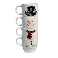 Ceramic Mug, Stacked W/Wire Rack, Snowman