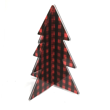 Decor, 3D Buffalo Plaid Tree