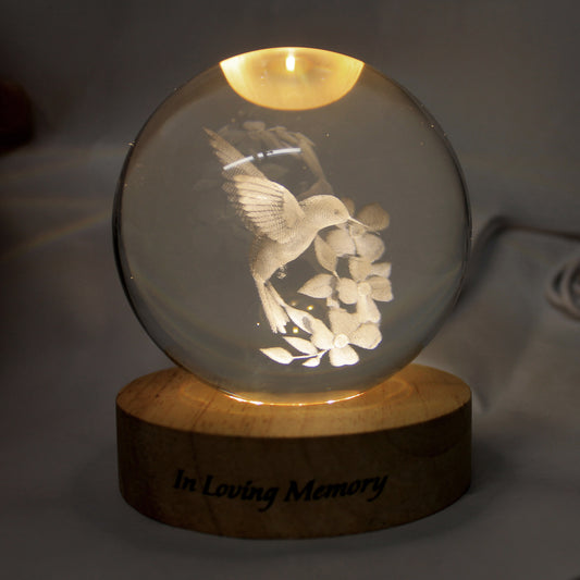 LED Crystal Keppsake, Hummingbird