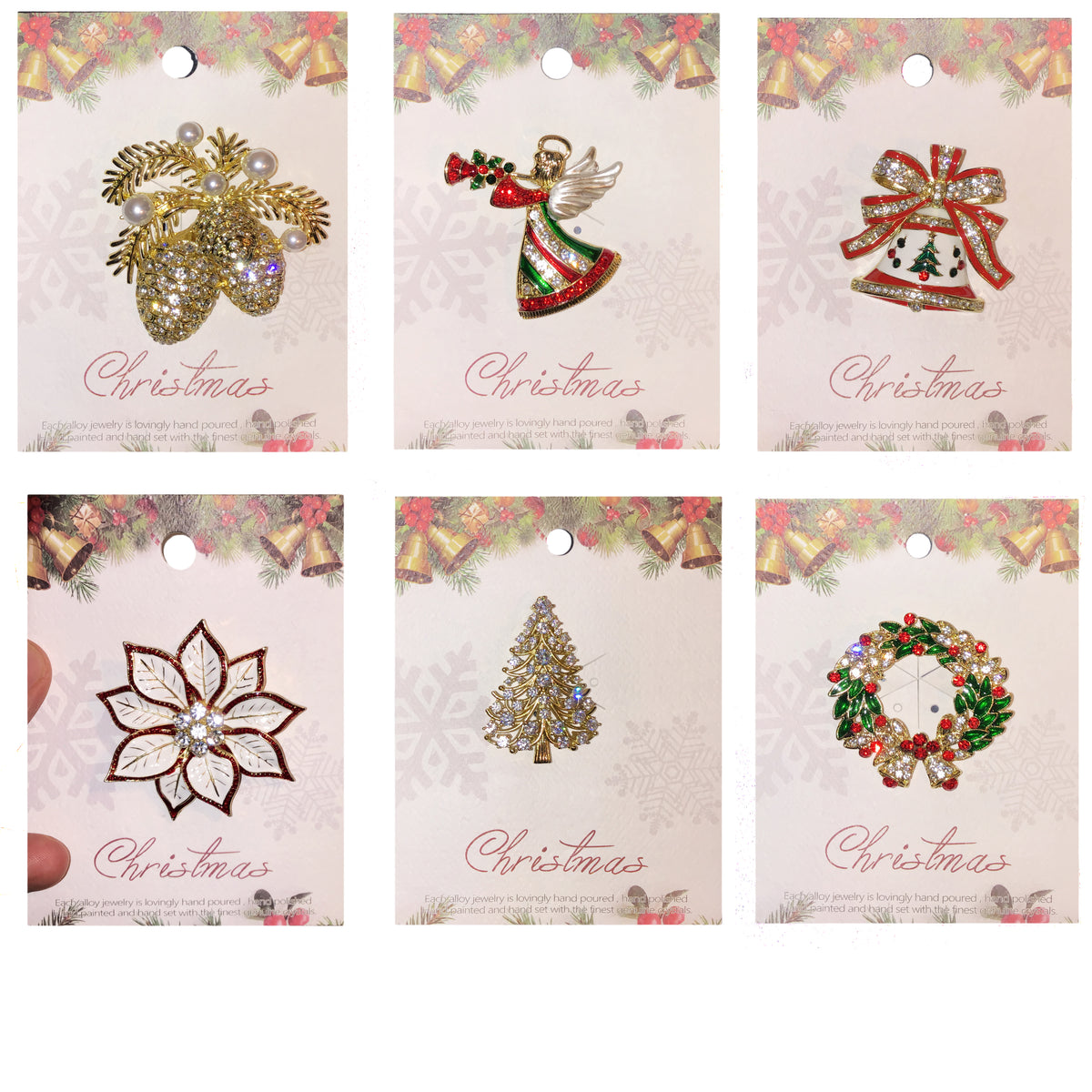 Brooch, Christmas, 6 Assorted