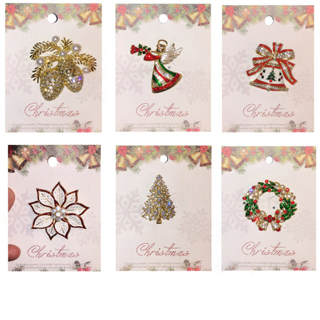Brooch, Christmas, 6 Assorted