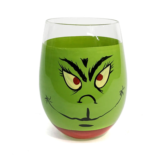 Wine Glass, Stemless, Grinch