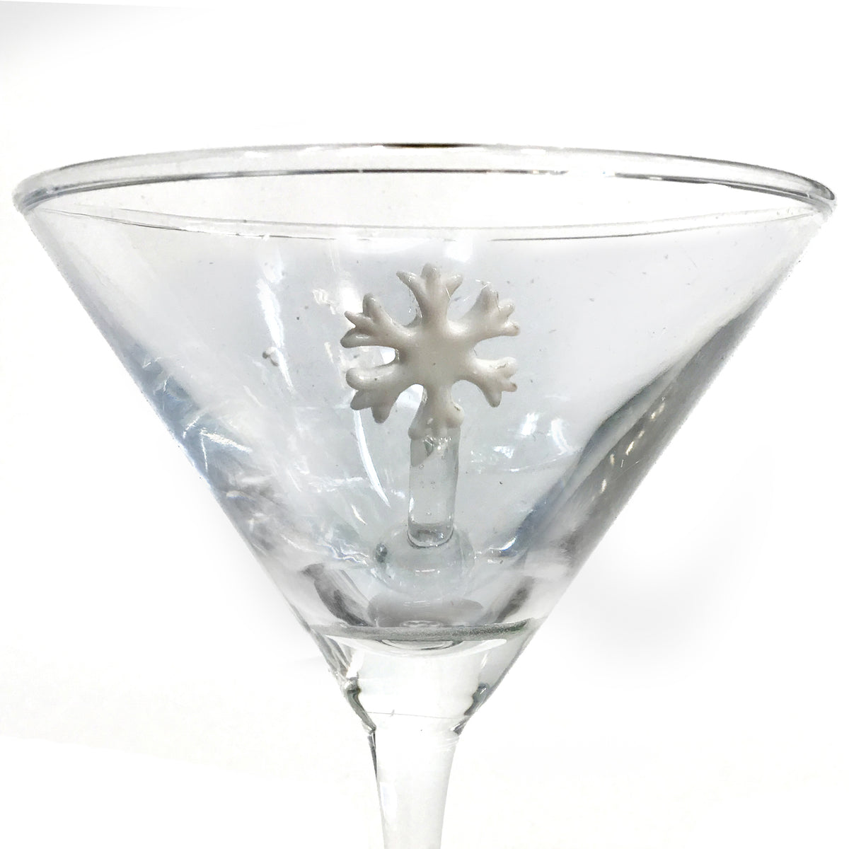 Martini Glass, Hand-Blown Holiday, Figure Inside